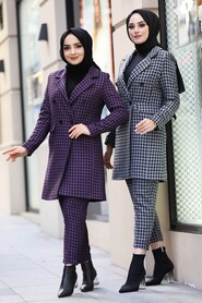 Grey Hijab Dual Suit Dress 1339GR - 4