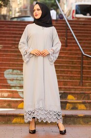 Grey Hijab Abaya 1434GR - 1