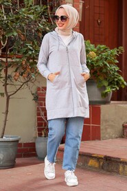 Grey Hijab Cardigan 115GR - 2