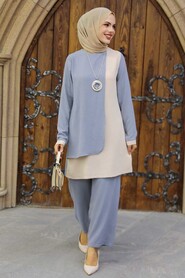Grey Hijab Double Suit 52132GR - 1