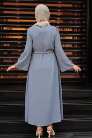 Grey Hijab Dress 1221GR - 3