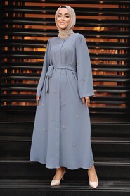 Grey Hijab Dress 1221GR - 1