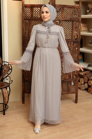 Grey Hijab Dress 1321GR - 2