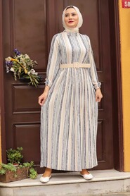 Grey Hijab Dress 1478GR - 1