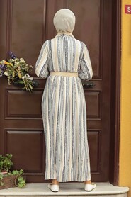 Grey Hijab Dress 1478GR - 2