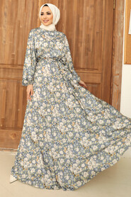 Grey Hijab Dress 22163GR - 1