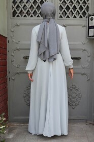 Grey Hijab Dress 2703GR - 3