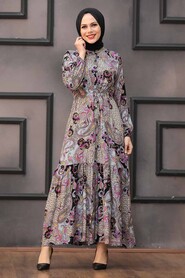 Grey Hijab Dress 27621GR - 1