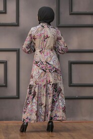 Grey Hijab Dress 27621GR - 2