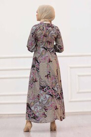 Grey Hijab Dress 27622GR - 2