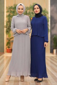 Grey Hijab Dress 2860GR - 2