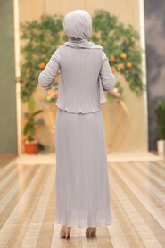 Grey Hijab Dress 2860GR - 3