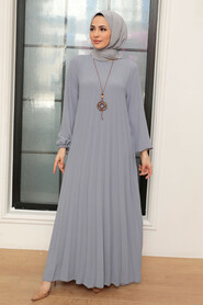 Grey Hijab Dress 30280GR - 1