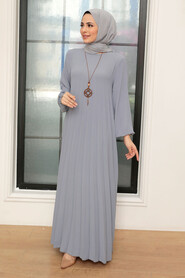 Grey Hijab Dress 30280GR - 2