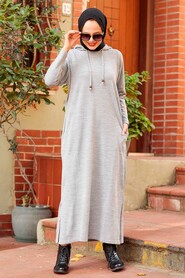 Grey Hijab Dress 3121GR - 1