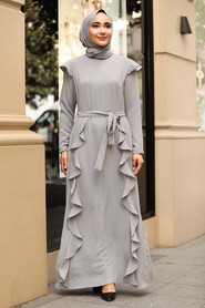 Grey Hijab Dress 3331GR - 1