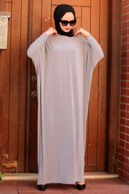 Grey Hijab Dress 4995GR - 2