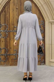Grey Hijab Dress 5720GR - 4