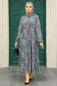 Grey Hijab Dress 5730GR - 1