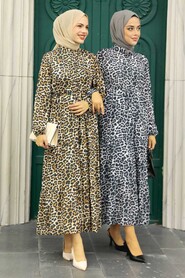 Grey Hijab Dress 5730GR - 4