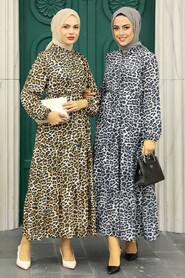 Grey Hijab Dress 5730GR - 3