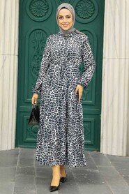 Grey Hijab Dress 5730GR - 2