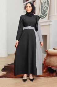 Grey Hijab Dress 7689GR - 1