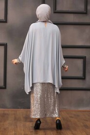 Grey Hijab Dual Suit Dress 1206GR - 2
