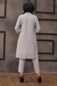 Grey Hijab Dual Suit Dress 14801GR - 2