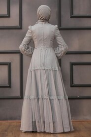  Modern Grey Islamic Evening Gown 2335GR - 2