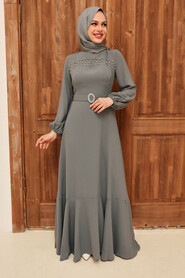  Luxury Grey Islamic Clothing Prom Dress 36030GR - 2