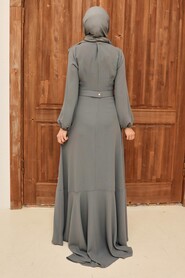  Luxury Grey Islamic Clothing Prom Dress 36030GR - 3