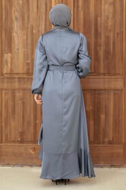  Elegant Grey Muslim Fashion Evening Dress 4566GR - 2