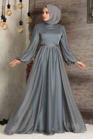  Elegant Grey Islamic Clothing Evening Gown 5215GR - 2