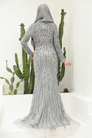  Luxorious Grey Muslim Evening Gown 820GR - 2
