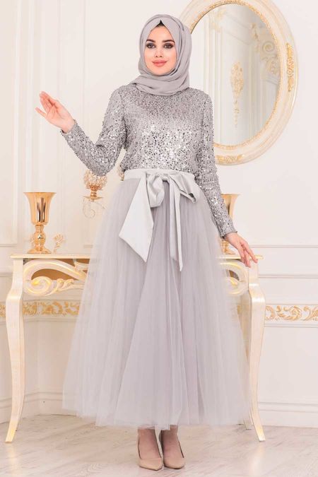 Grey Hijab Dual Suit Dress Gr Neva Style Com