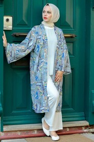 Grey Hijab Kimono 14841GR - 1