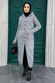 Grey Hijab Knitwear Cardigan 70170GR - 1