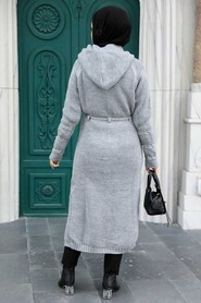 Grey Hijab Knitwear Cardigan 70170GR - 2