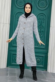 Grey Hijab Knitwear Cardigan 70201GR - 7