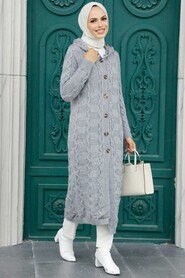 Grey Hijab Knitwear Cardigan 70201GR - 1