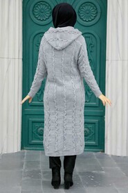 Grey Hijab Knitwear Cardigan 70201GR - 9