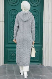 Grey Hijab Knitwear Cardigan 70201GR - 5
