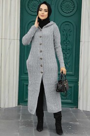 Grey Hijab Knitwear Cardigan 70250GR - 1