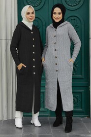 Grey Hijab Knitwear Cardigan 70250GR - 2