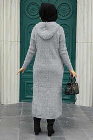 Grey Hijab Knitwear Cardigan 70250GR - 4