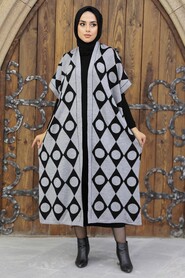 Grey Hijab Knitwear Double Suit 1213GR - NEVA STYLE