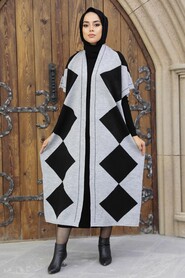 Grey Hijab Knitwear Double Suit 12140GR - NEVA STYLE
