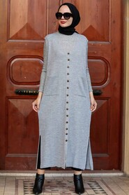 Grey Hijab Knitwear Vest 3324GR - 1