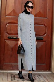 Grey Hijab Knitwear Vest 3324GR - 2